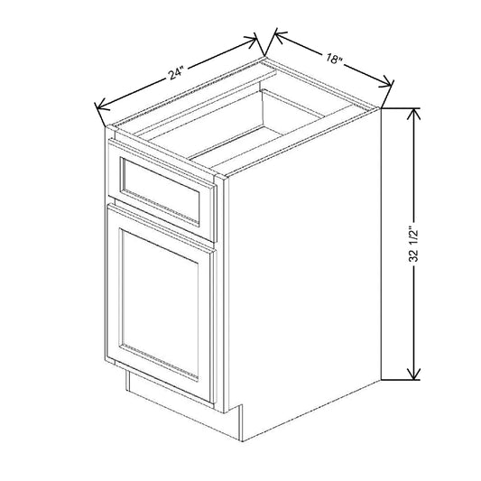 Fabuwood Quest Discovery Frost 18" W x 32 1/2" H x 24" D ADA Single Door Base Cabinet