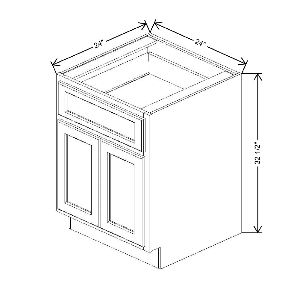 Fabuwood Quest Metro Frost 24" W x 32 1/2" H x 24" D ADA Double Door Base Cabinet
