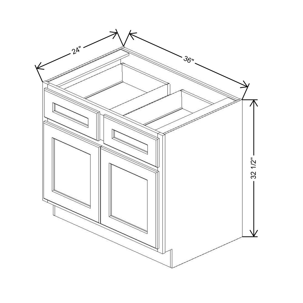 Fabuwood Quest Metro Frost Base Double Doors/Double Drawers