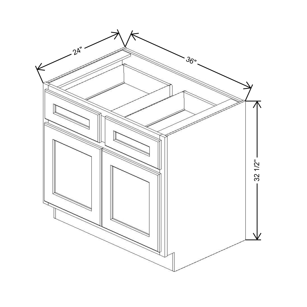 Fabuwood Quest Metro Mist Base Double Doors/Double Drawers