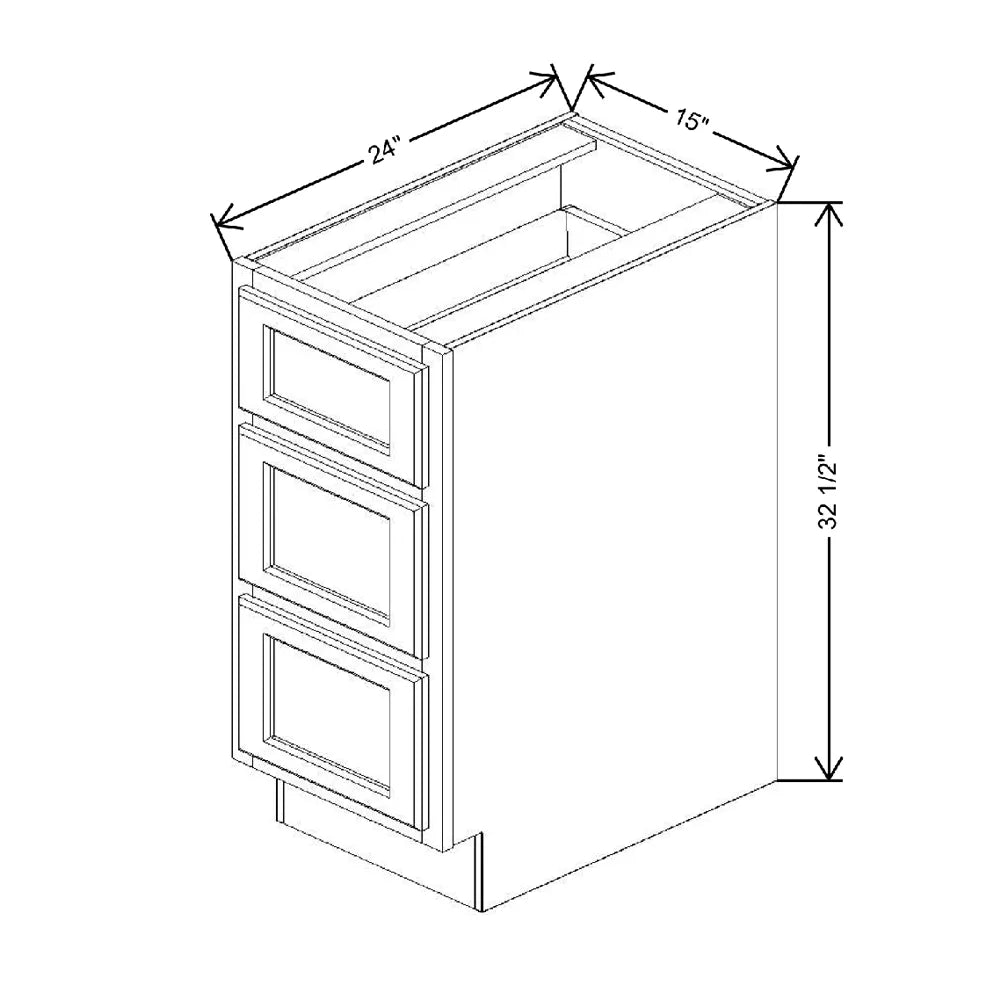 Fabuwood Quest Metro Frost 15" W x 32 1/2" H x 24" D ADA Drawer Base Cabinet