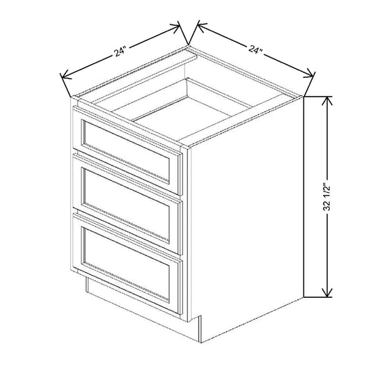 Fabuwood Quest Metro Java 24" W x 32 1/2" H x 24" D ADA Drawer Base Cabinet