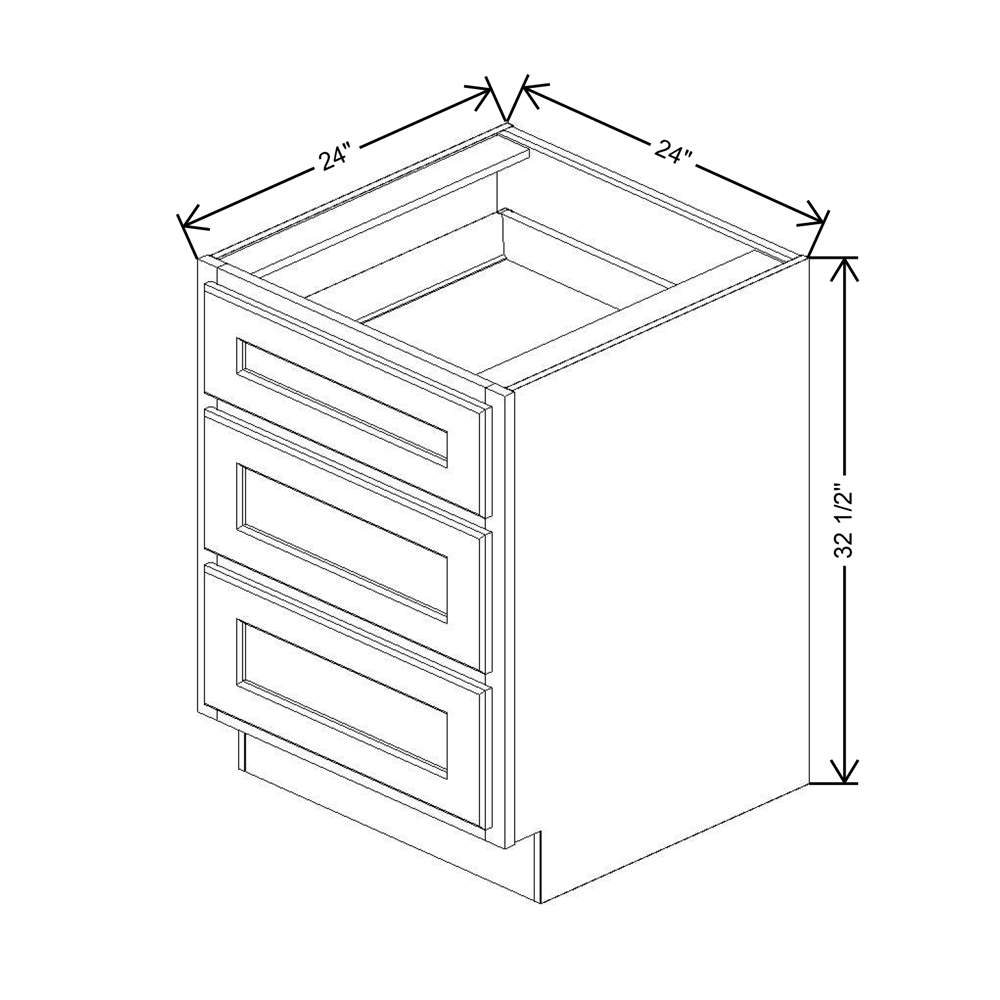 Fabuwood Quest Metro Mist Base 3 Drawers