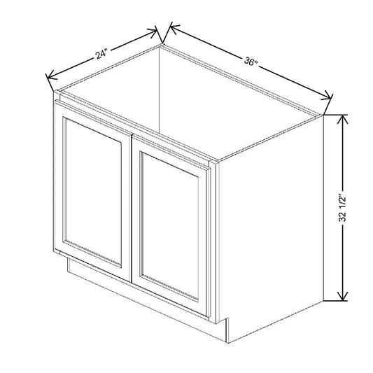 Fabuwood Quest Metro Frost 36" W x 32 1/2" H x 24" D ADA Sink Base Cabinet