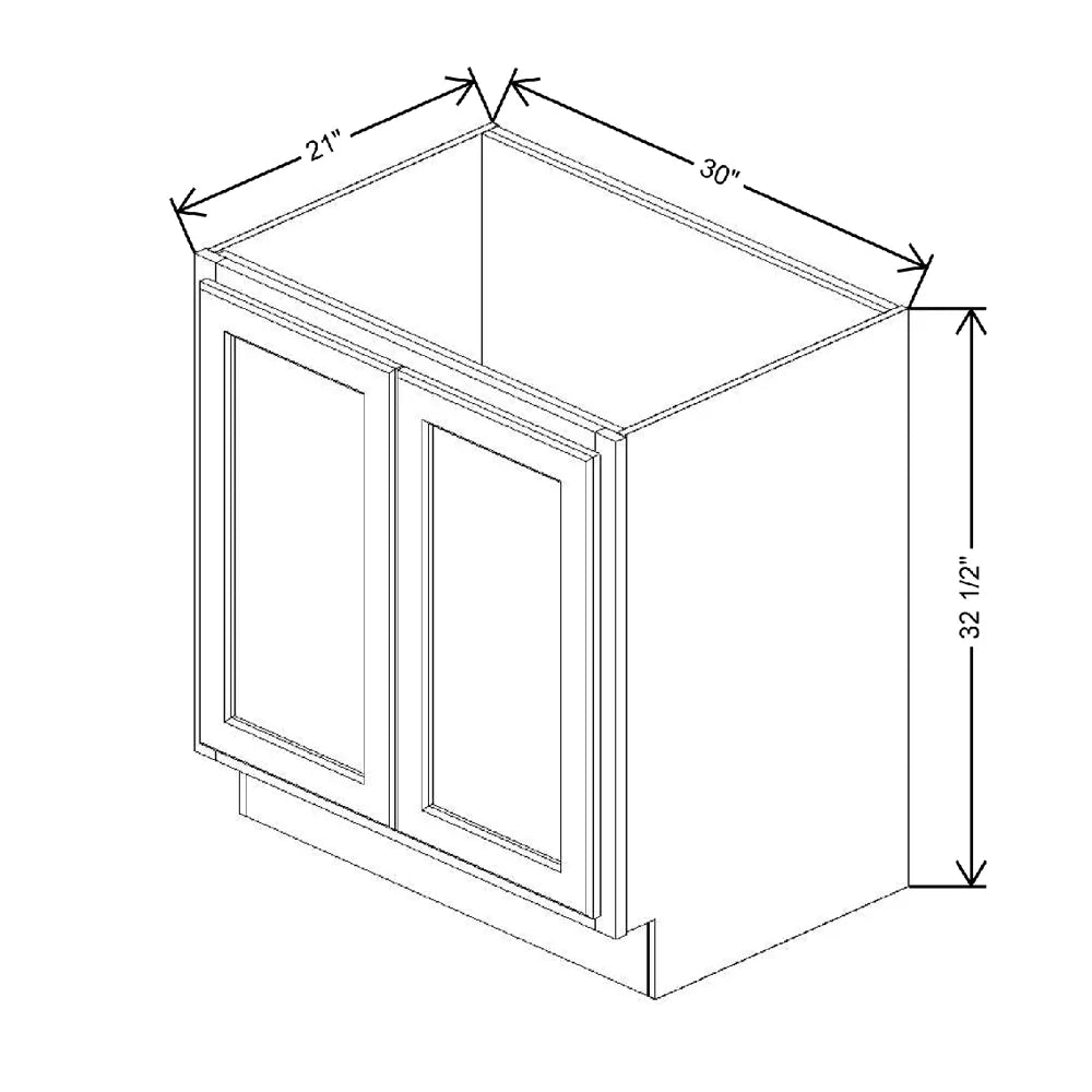 Fabuwood Quest Metro Mist 30" W x 32 1/2" H x 24" D ADA Vanity Sink Base Cabinet