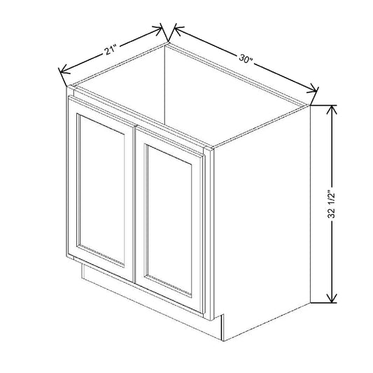 Fabuwood Quest Metro Mist 30" W x 32 1/2" H x 24" D ADA Vanity Sink Base Cabinet