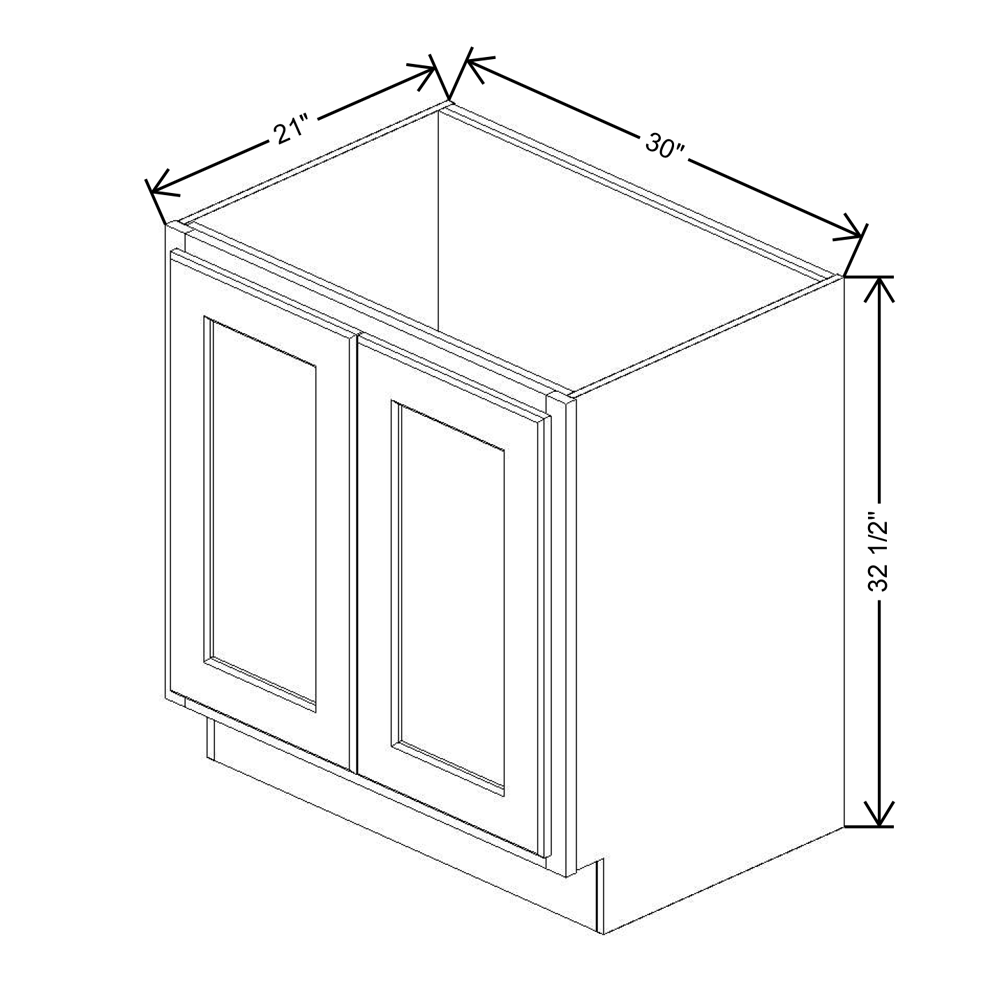 Fabuwood Quest Metro Mist 32 1/2" H Vanity Base - Removable Front