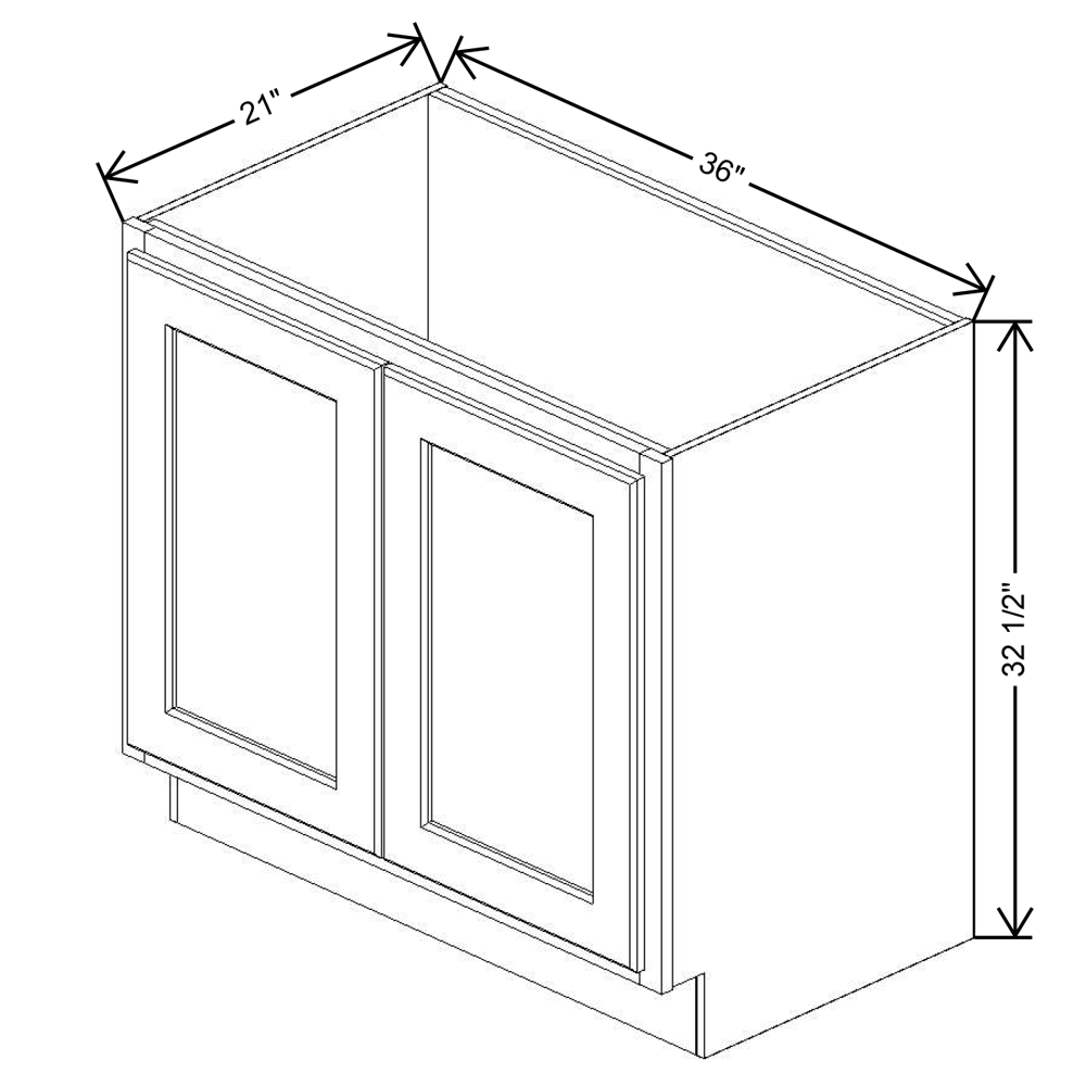 Fabuwood Quest Metro Mist 32 1/2" H Vanity Base - Removable Front