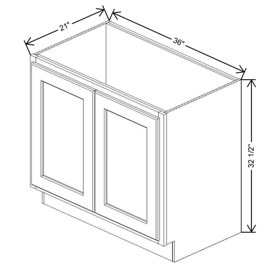Fabuwood Quest Metro Mist 36" W X 32 1/2" H X 24" D Vanity Base - Removable Front - Cabinet
