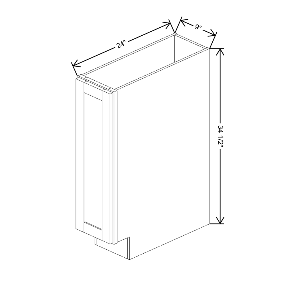 Wolf Classic Grantley White Paint 9"W Full H Door Cabinet