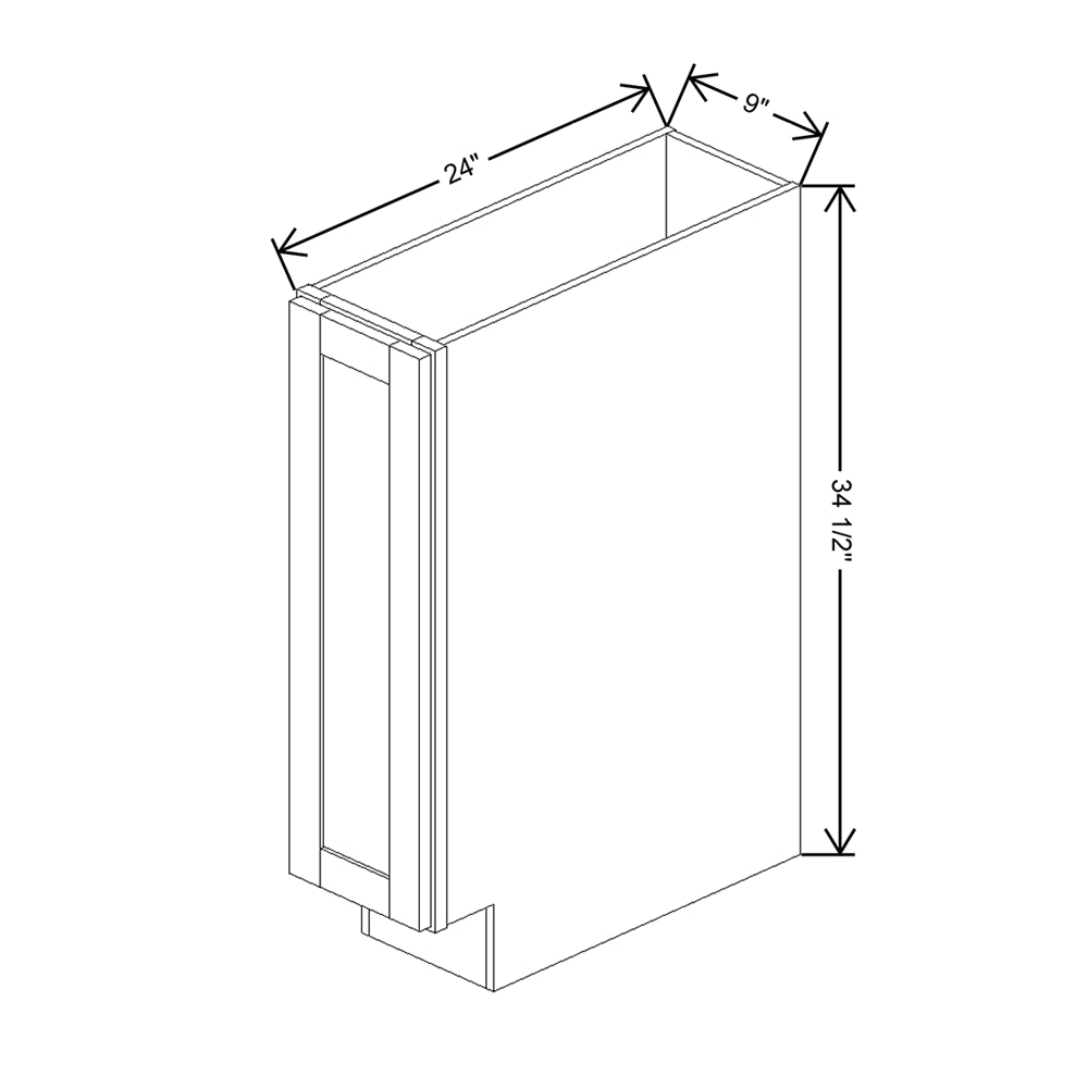 Wolf Classic Grove White Paint 9"W Full H Door Cabinet