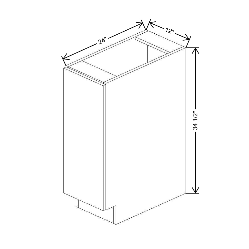 CNC Concord Park Ave White 12" W Full Height Single Door Base Cabinet