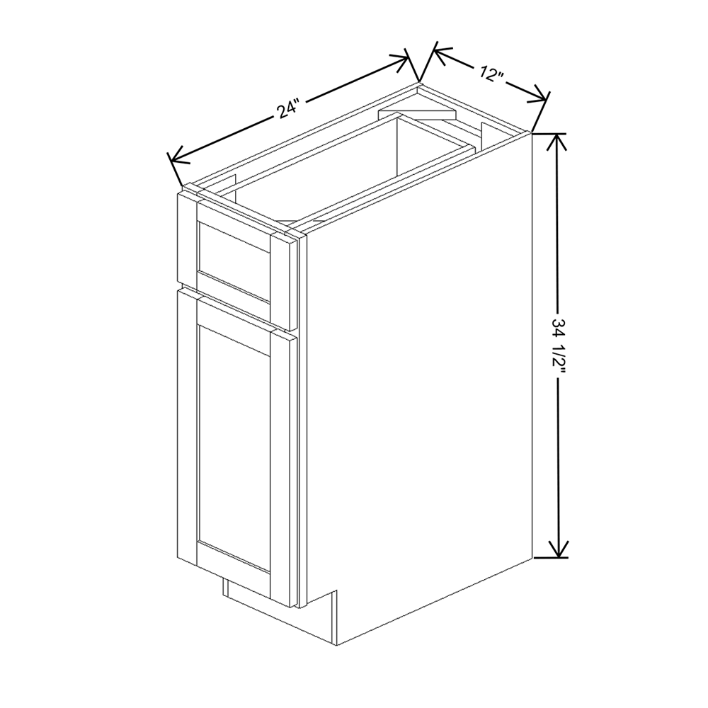 Wolf Classic Dartmouth 5-piece Biscayne Paint 12"W Base Cabinet