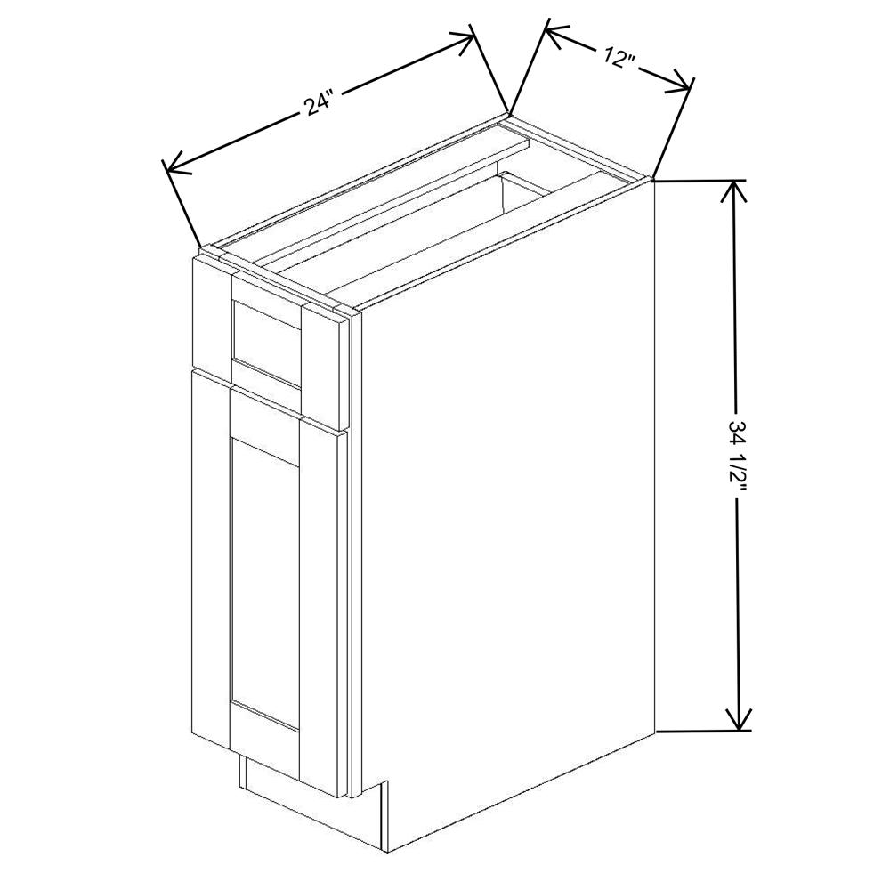 Fabuwood Quest Metro Frost Base 12"W Shaker Cabinet