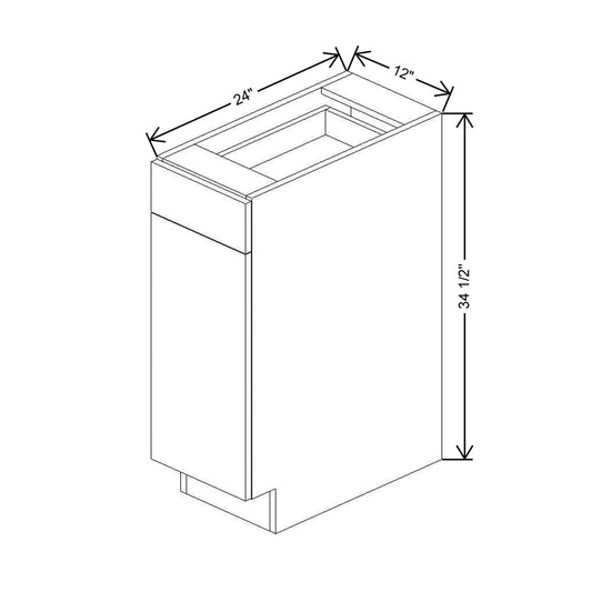CNC Classic Highland White 12" W Single Door Base Cabinet