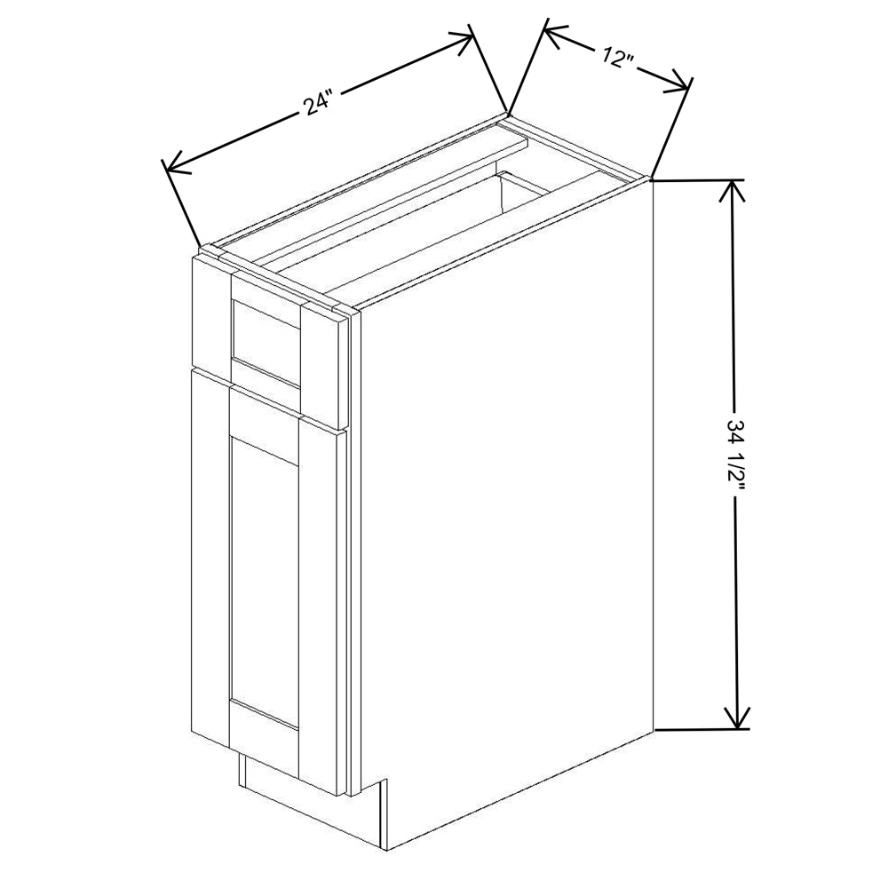 Fabuwood Quest Metro Java Base 12"W Shaker Cabinet