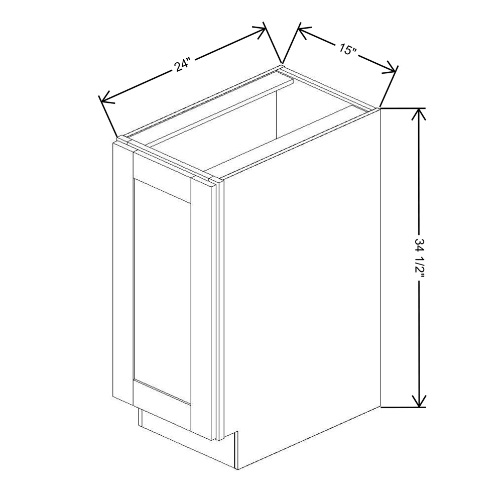 Fabuwood Allure Onyx Frost  15"W Base Single Full Door