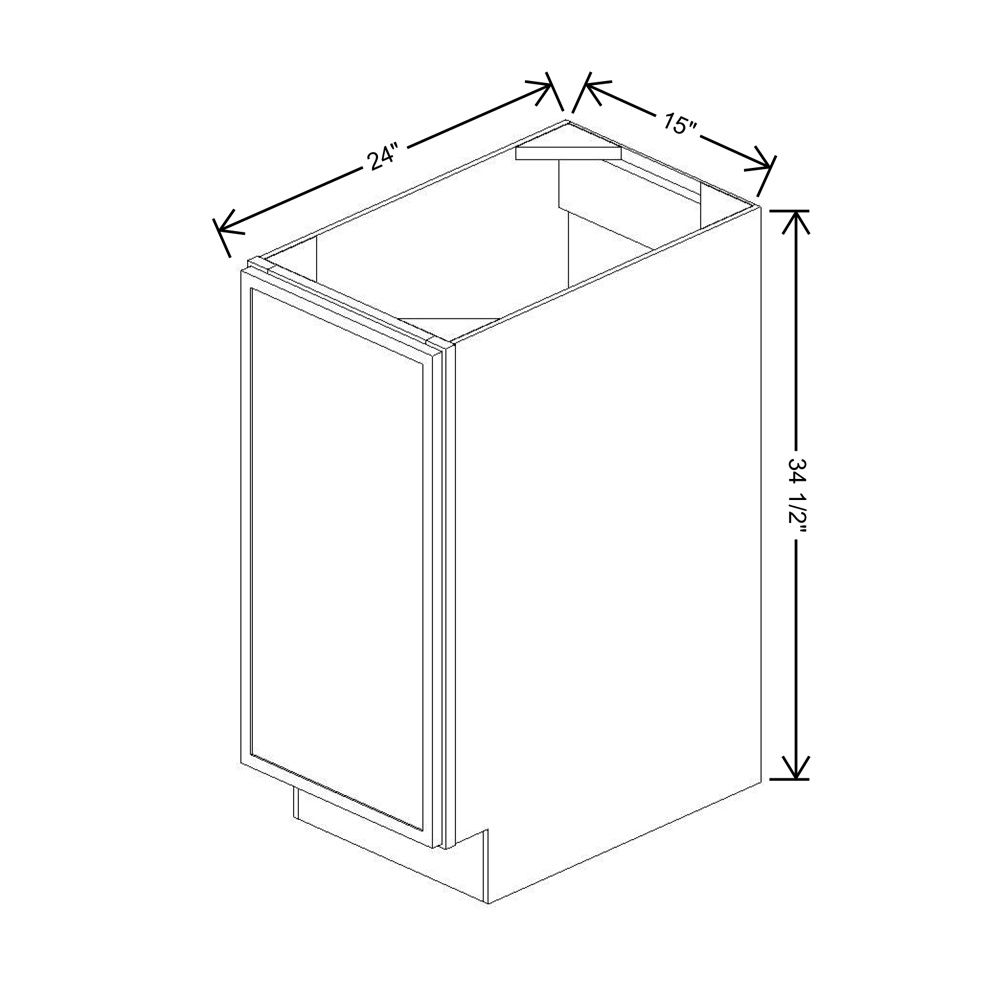 Cubitac Imperial Madison Midnight 15"W FH Door Base Cabinet