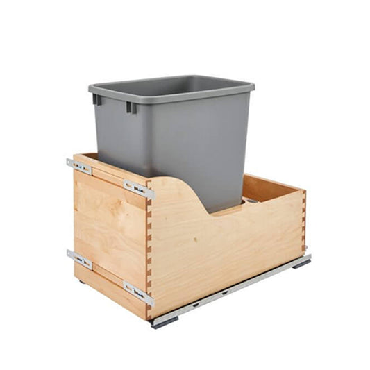 Wolf Classic Dartmouth Dark Sable Stain One 35 Qt Waste Basket Installed