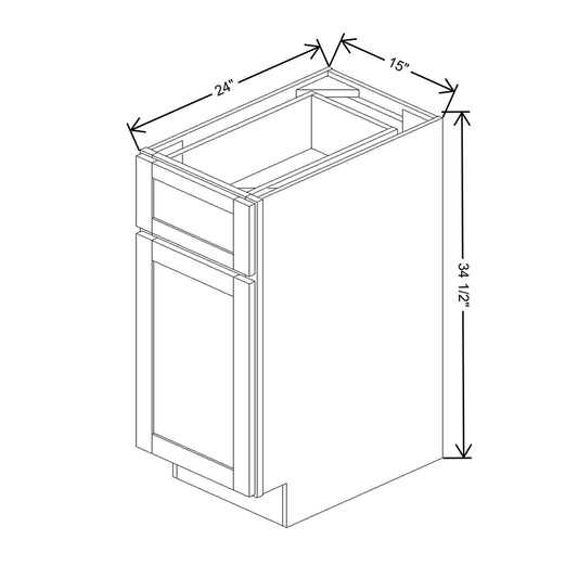 Wolf Classic Waverly White Paint 15"W Base Cabinet