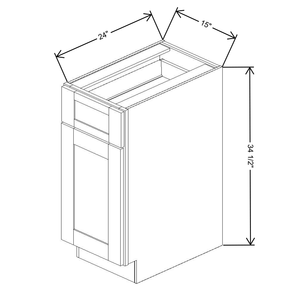 Fabuwood Quest Metro Mist Base 15"W Shaker Cabinet