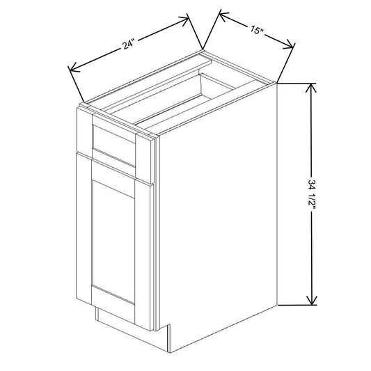 Fabuwood Quest Metro Frost 15" W X 34 1/2" H X 24" D Single Door Base Cabinet