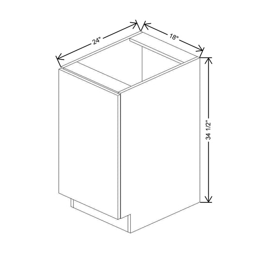 CNC Classic Milano Sand 18" W Full Height Single Door Base Cabinet