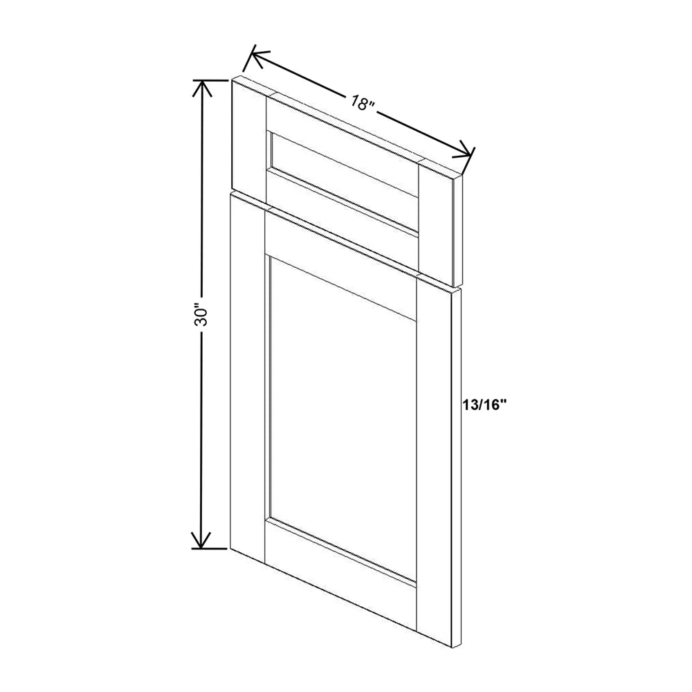 J&K White Shaker S8 Dummy Door & Drawer w/Frame 18" W x 30" H