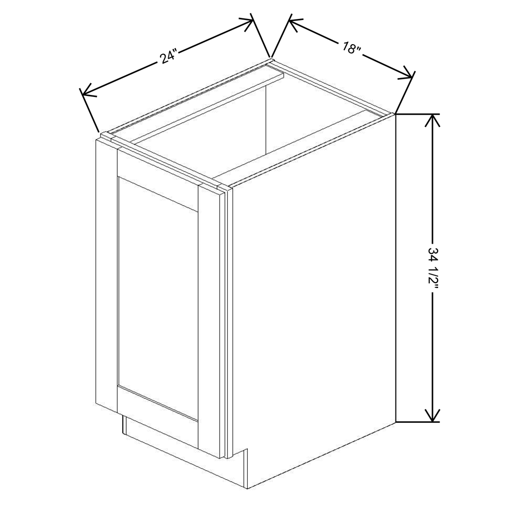 Fabuwood Quest Metro Mist 18"W Base Single Full Door