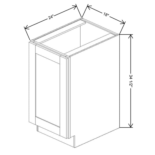 Fabuwood Quest Metro Frost 18"W Base Single Full Door