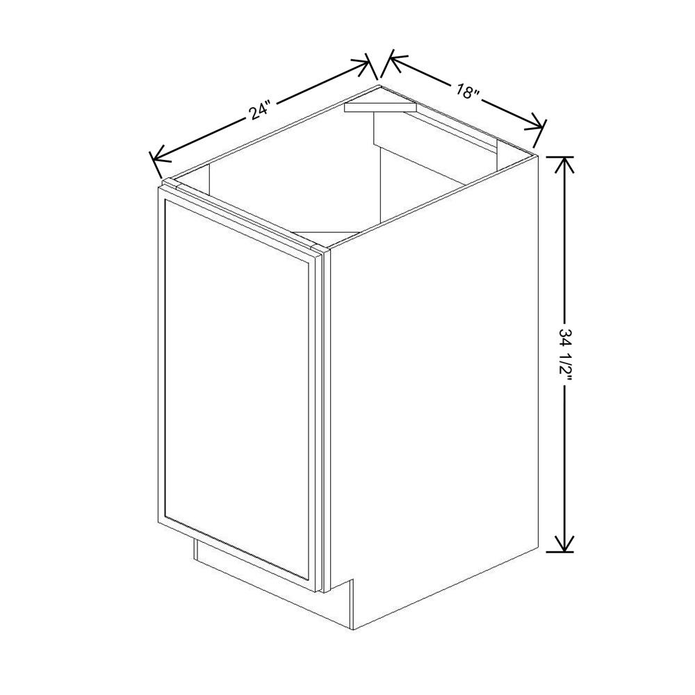 Cubitac Imperial Madison Hazelnut 18"W FH Door Base Cabinet