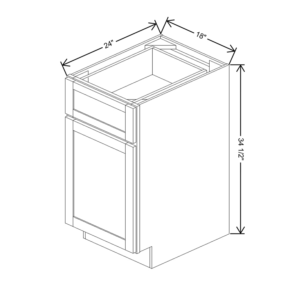 Wolf Classic Dartmouth 5-piece Biscayne Paint 18"W Base Cabinet