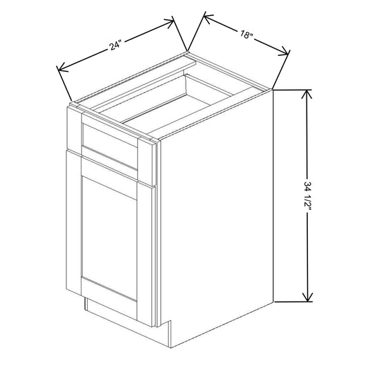 Fabuwood Allure Nexus Frost 18" W X 34 1/2" H X 24" D Single Door Base Cabinet