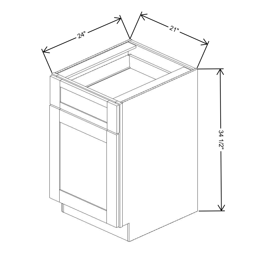 Fabuwood Allure Fusion Dove Base 21"W Shaker Cabinet