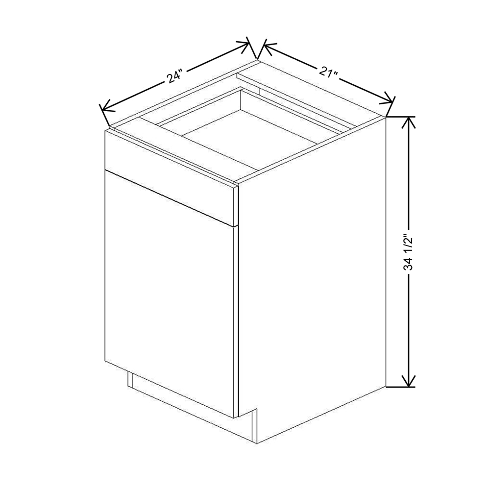 CNC Classic Broadway Graphite 21" W Single Door Base Cabinet