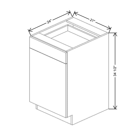 CNC Classic Broadway Graphite 21" W Single Door Base Cabinet