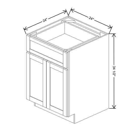 Wolf Classic Dartmouth Pewter Paint 24"W Base Cabinet