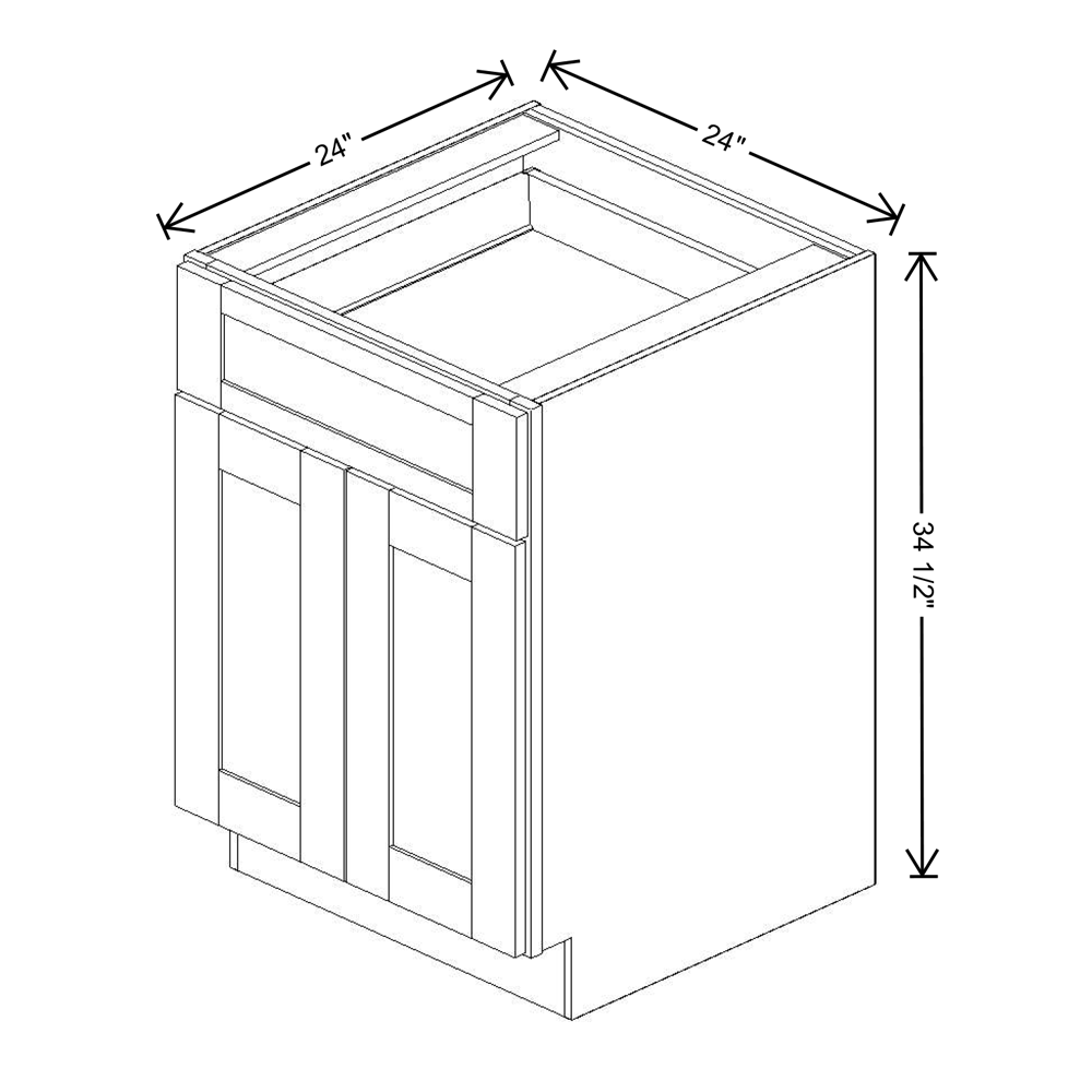 Fabuwood Quest Metro Mist Base 24"W Shaker Cabinet