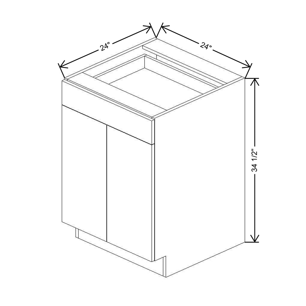 CNC Classic Highland White 24" W 1 Drawer Double Door Base Cabinet