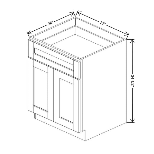 J&K Butterscotch B8 Double Door Standard Base Cabinet - 27" W