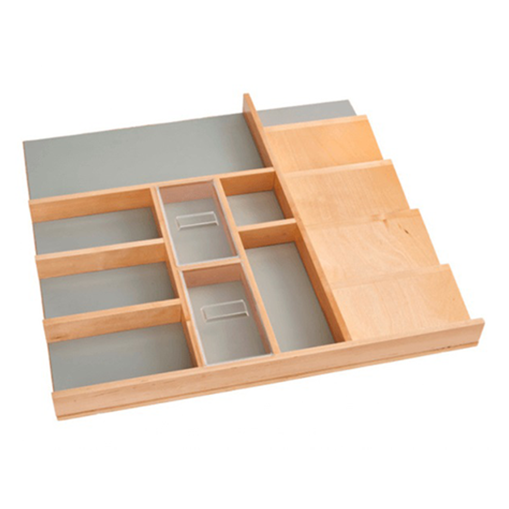 Wolf Classic Grantley Pewter Paint Drawer - Wood Cutlery Insert Kit