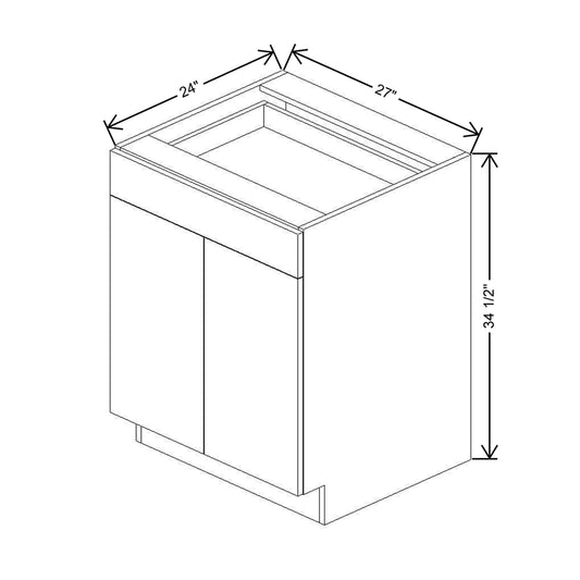 CNC Classic Highland White 27" W 1 Drawer Double Door Base Cabinet