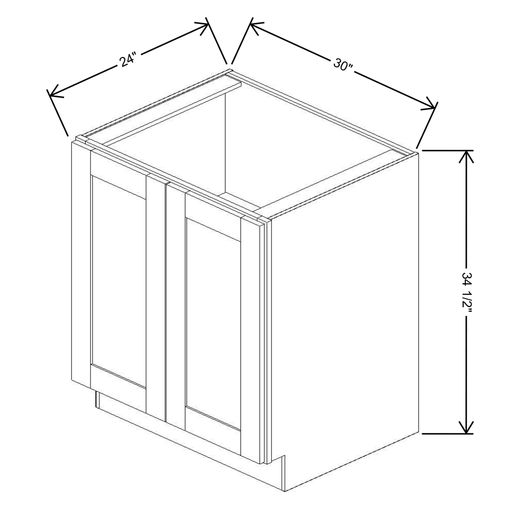 Fabuwood Allure Galaxy Frost 30"W Base Double Full Doors