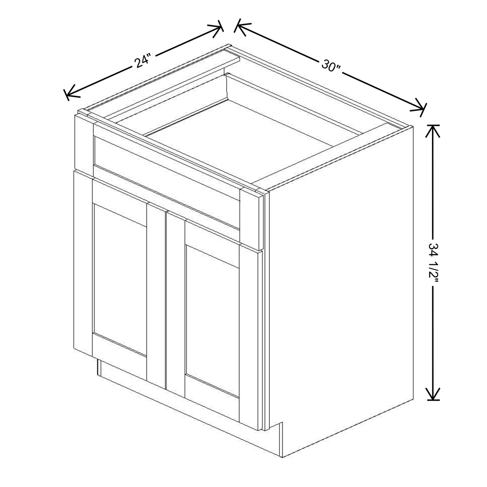 Fabuwood Allure Onyx Cobblestone  Base 30"W Shaker Cabinet