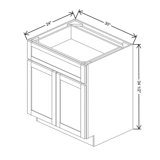 Wolf Classic Dartmouth Brownstone Stain 30"W Base Cabinet