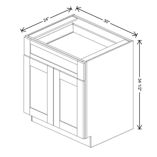Fabuwood Allure Fusion Timber 30" W X 34 1/2" H X 24" D Double Door Base Cabinet