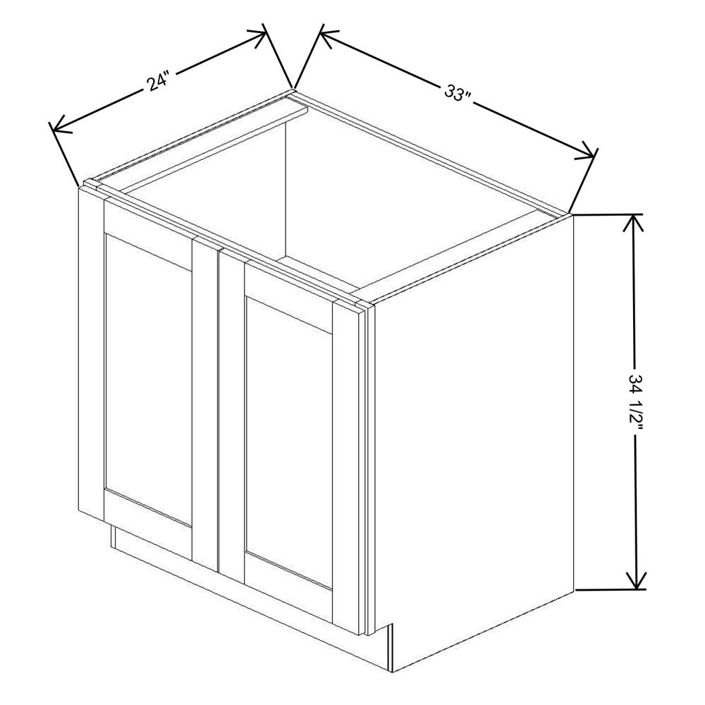 Fabuwood Allure Luna Timber 33"W Base Double Full Doors