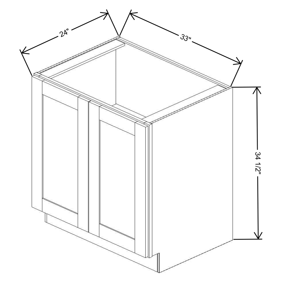 Fabuwood Quest Metro Frost 33"W Base Double Full Doors