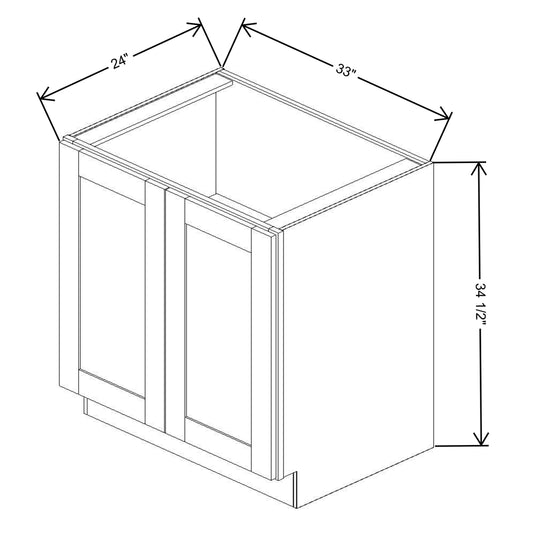 Fabuwood Quest Metro Frost 33"W Base Double Full Doors