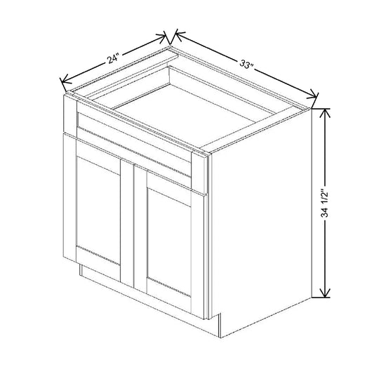 Fabuwood Allure Fusion Oyster 33" W X 34 1/2" H X 24" D Double Doors/Single Drawers Base Cabinet